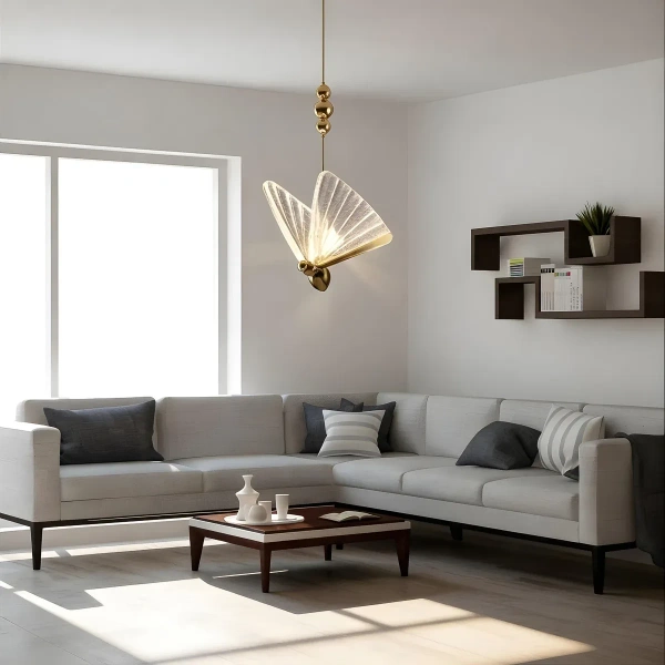 Lampa wisząca Mariposa 1 złota LED 8W CCT