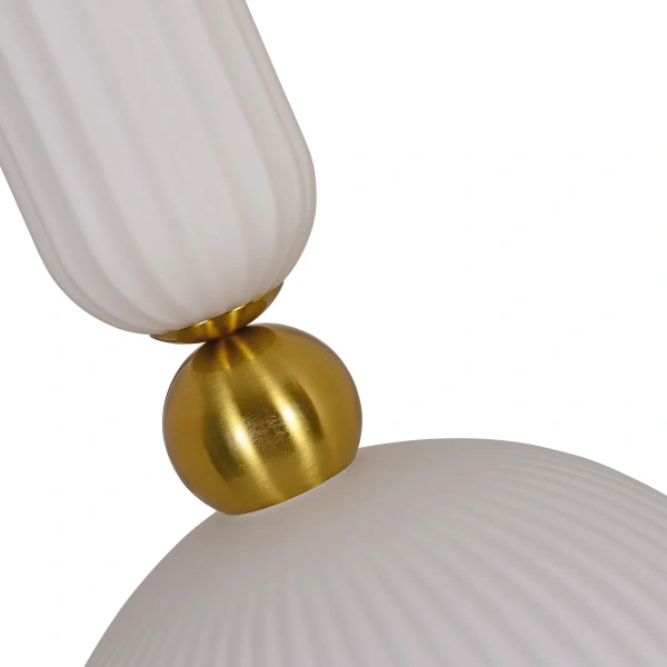 Lampa wisząca Piega 1 duża złota z białym kloszem 1xE27