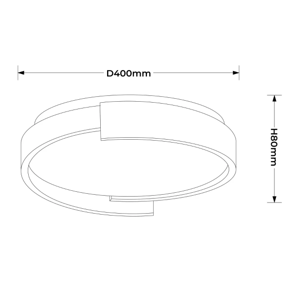 Plafon Halo 38 cm czarny LED 25W CCT