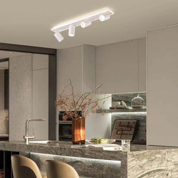 Plafon Parma 70 cm biały 4xGU10 + LED 20W CCT