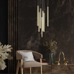 Lampa wisząca Lungo 7 złota 7xG9