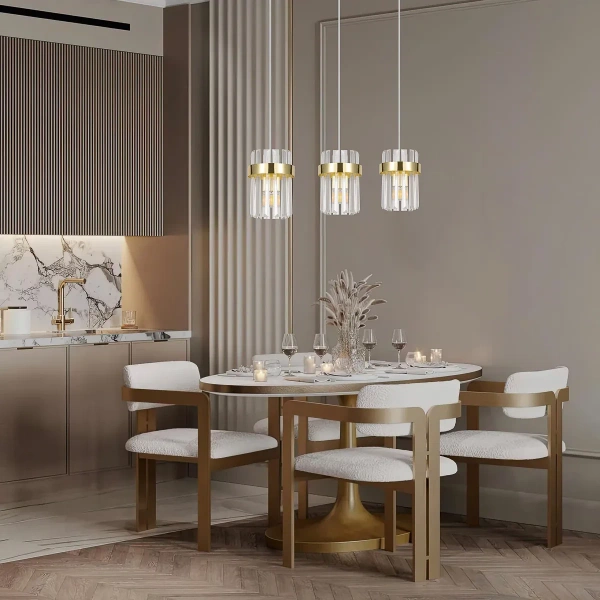 Lampa wisząca Vetro listwa złota 3xE14