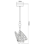 Lampa wisząca Mariposa 1 złota LED 8W CCT