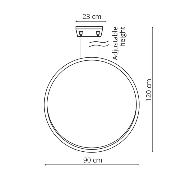 Lampa wisząca Mirror L czarna LED 47W CCT IP44