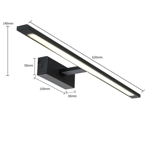 Kinkiet Isla 62 cm czarny LED CCT IP44