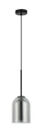 Lampa wisząca Elaris czarna z dymionym kloszem 1xE27