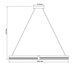 Lampa wisząca Plum Triangle 80 cm czarno-transparentna LED 40W CCT