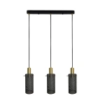 Lampa wisząca Tirana 3 listwa 50 cm czarna 3xE27