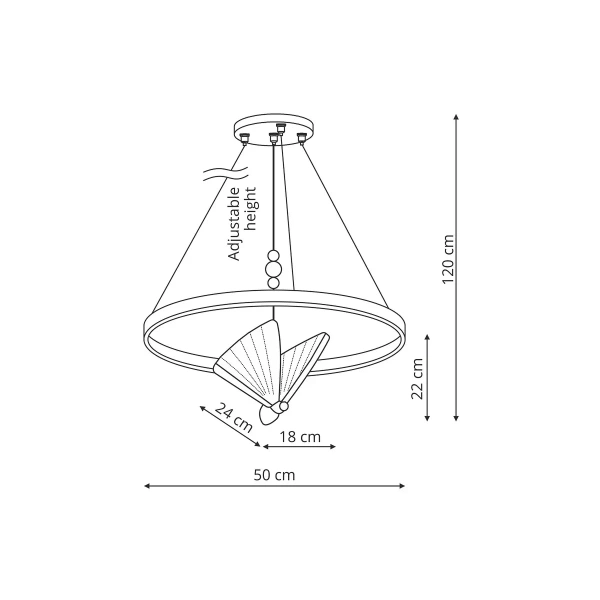 Lampa wisząca Marissa Ring złota LED CCT