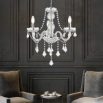 Lampa wisząca Cristallo 3 srebrna 3xE14