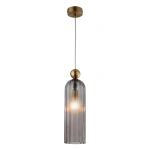 Lampa wisząca Piega 1 złota z dymionym kloszem 1xE14