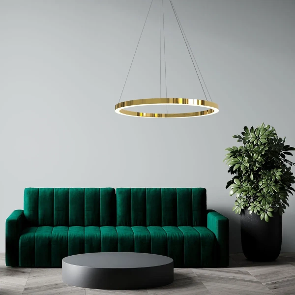 Lampa wisząca Midway Shiny śr. 80 cm złota LED 3000K