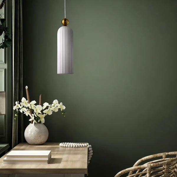 Lampa wisząca Piega 1 złota z białym kloszem 1xE14