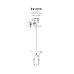 Lampa wisząca Savona 1 transparentno-czarna 1xE27