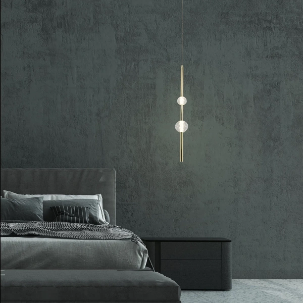 Lampa wisząca Vaku złota LED 4000K