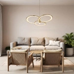 Lampa wisząca Azina 3 złota LED CCT