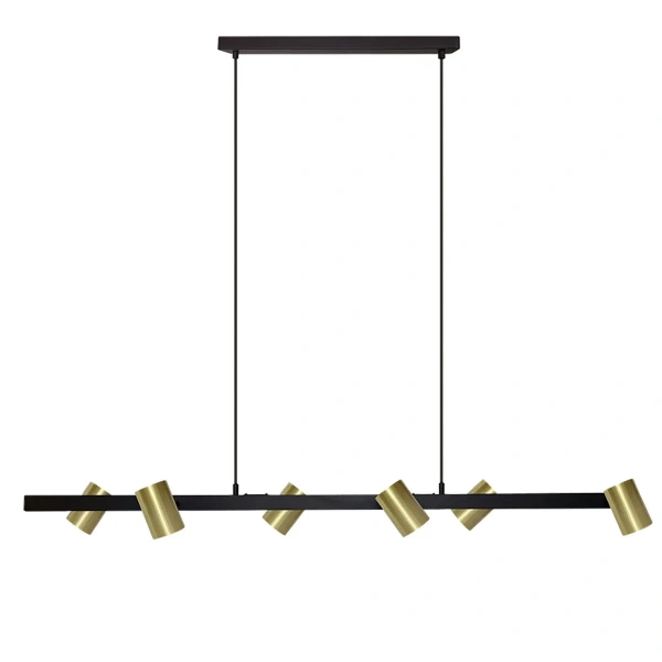 Lampa wisząca Snow 6 115 cm czarno-złota 6xGU10