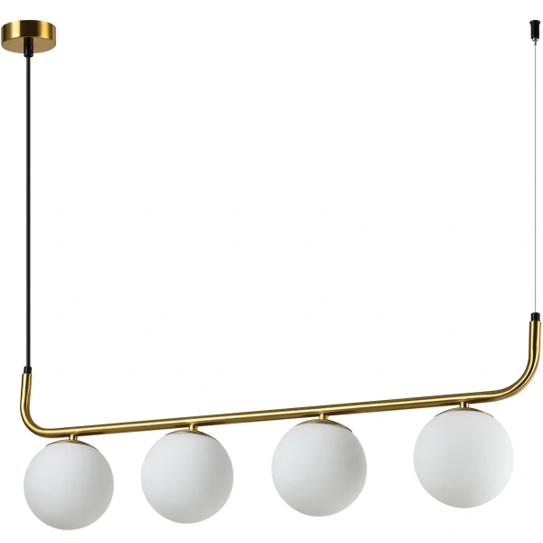 Lampa wisząca Alisa 4 złota z białymi kloszami 4xE14
