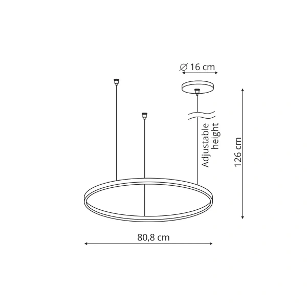 Lampa wisząca Midway duża złota LED 3000K