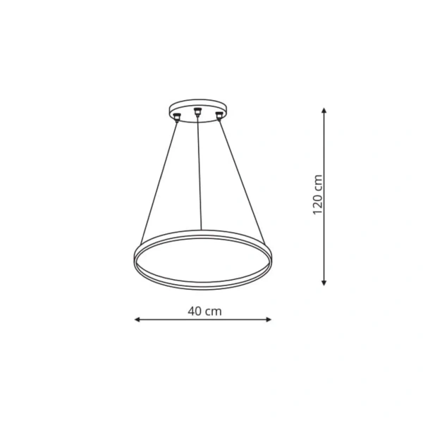 Lampa wisząca Ring 40 cm czarna LED 3000K