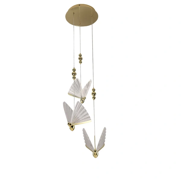 Lampa wisząca Mariposa 3 złota LED 24W CCT