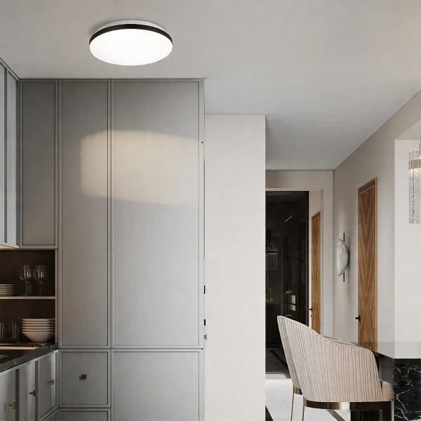 Plafon Babilon okrągły 33 cm czarno-biały LED 4000K