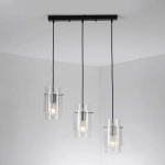 Lampa wisząca Savona 3 listwa transparentno-czarna 3xE27