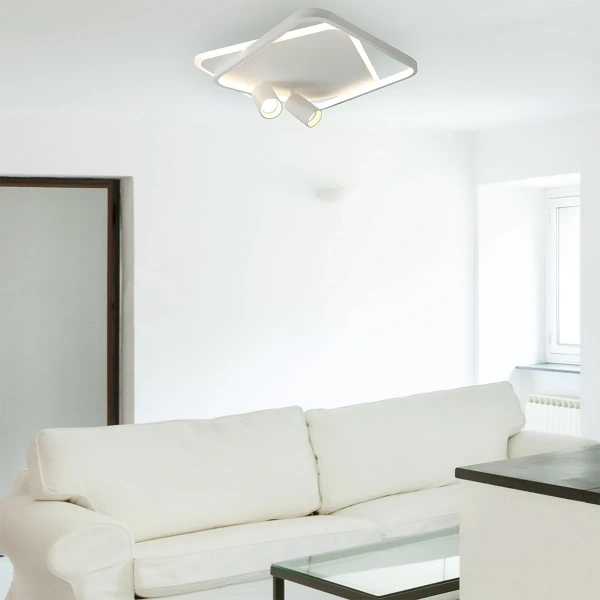 Plafon Parma 2 kwadratowy biały 2xGU10 + LED 36W CCT