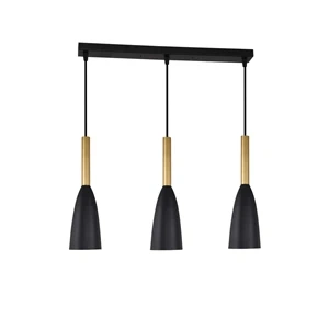 Lampa wisząca Solin 3 listwa 50 cm czarno-złota 3xE27