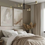 Lampa wisząca Snow 6 80 cm czarno-złota 6xGU10