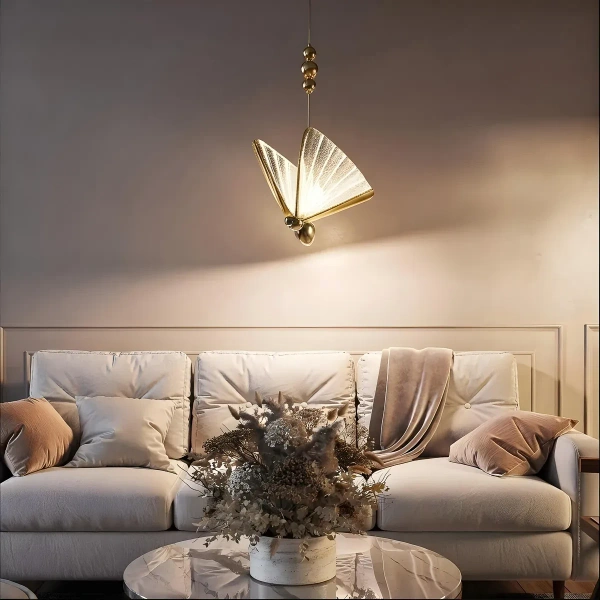 Lampa wisząca Mariposa 1 złota LED 8W CCT
