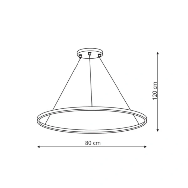 Lampa wisząca Ring 80 cm czarna LED CCT