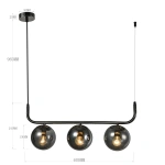 Lampa wisząca Alisa 3 grafitowa z dymionymi kloszami 3xE14