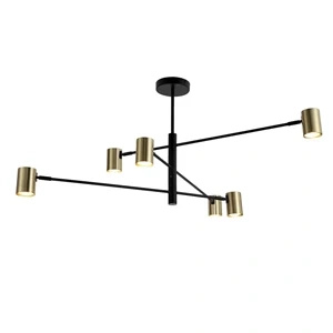Lampa wisząca Snow 6 80 cm czarno-złota 6xGU10