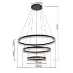 Lampa wisząca Plum 3 śr. 80/60/40 cm czarno-transparentna LED CCT