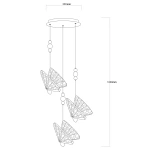 Lampa wisząca Mariposa 3 chromowana LED 24W CCT