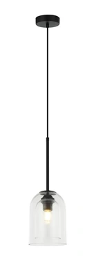 Lampa wisząca Elaris czarna z transparentnym kloszem 1xE27