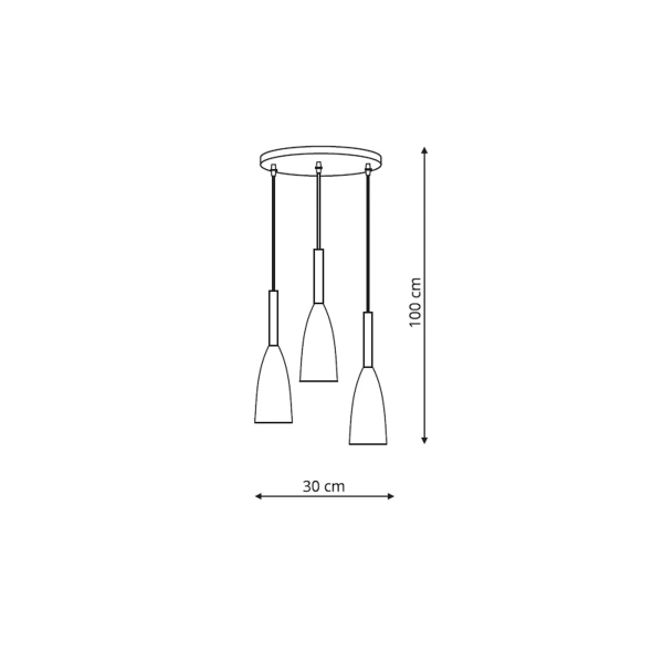 Lampa wisząca Solin 3 talerz śr. 30 cm szara 3xE27