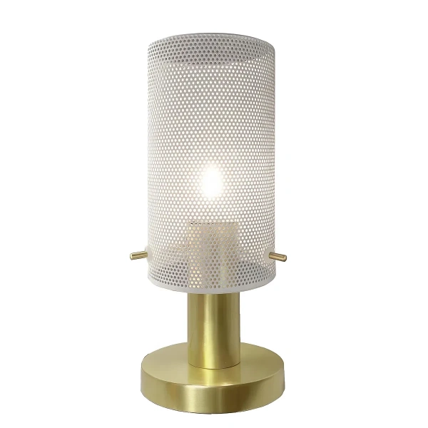 Lampa stołowa Tirana biało-złota 1xE27