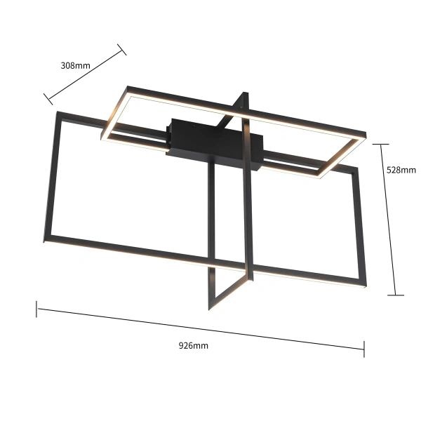 Lampa sufitowa Frame czarna LED 3000K
