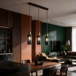 Lampa wisząca Tirana 3 listwa 50 cm czarna 3xE27