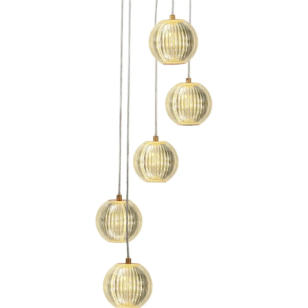 Lampa wisząca Brillant 5 złota LED CCT