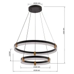 Lampa wisząca Plum 2 śr. 60/40 cm czarno-transparentna LED CCT