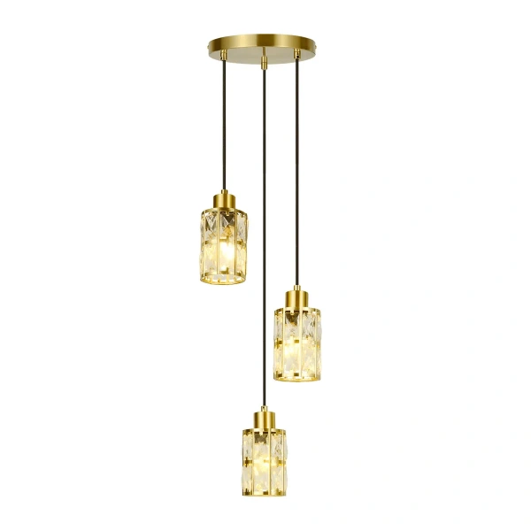 Lampa wisząca Lira 3 talerz złota 3xE27