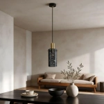 Lampa wisząca Tirana 1 czarno-złota 1xE27