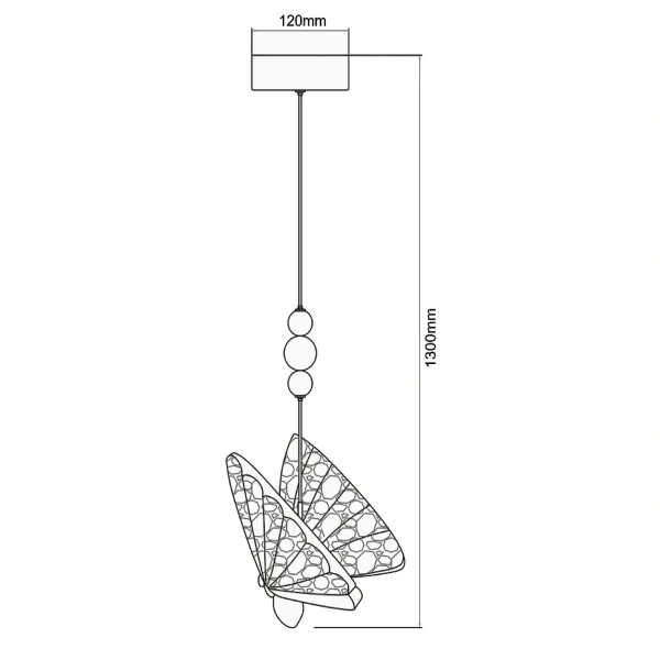 Lampa wisząca Mariposa 1 złota z kolorowymi elementami LED CCT