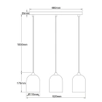 Lampa wisząca Nilo złota 3xGU10