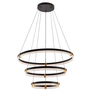 Lampa wisząca Plum 3 śr. 80/60/40 cm czarno-transparentna LED CCT