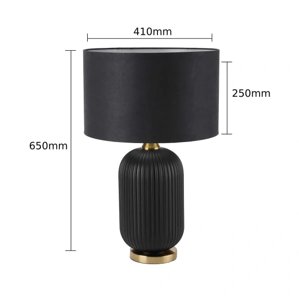 Lampa stołowa Tamiza 65 cm czarna 1xE27
