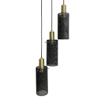 Lampa wisząca Tirana 3 okrągła czarno-złota 3xE27